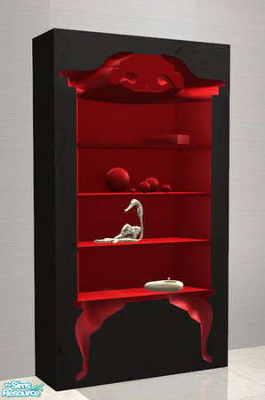 Sims 2 — Crazy Livingroom Recolors - Vintage Shelf red and black by ShinoKCR — 