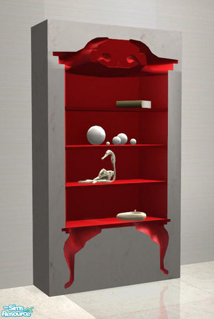 Sims 2 — Crazy Livingroom Recolors - Vintage Shelf white and red by ShinoKCR — 