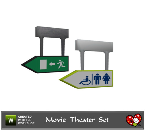 Sims 3 — Movie Theater_Single Sign by mensure — Movie Theater_Single Sign by mensure. Recolorable.
