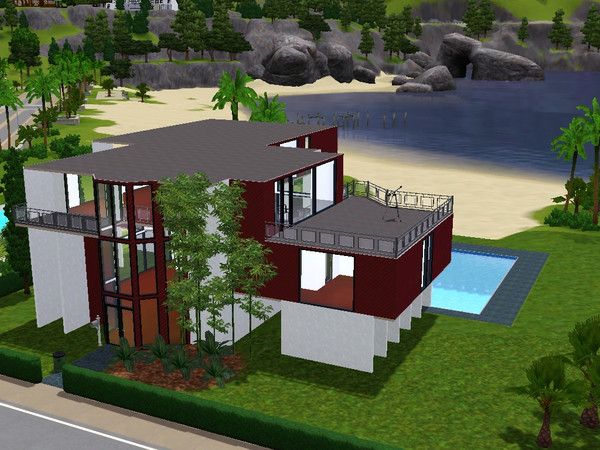 Sims 3 — True Terrace by skagrl7250 — Very open, 4 bedrooms, 5 bathrooms, living room, family room, office, pool.