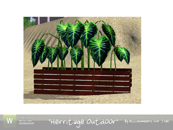 Sims 3 — Herritage Outdoor Plant 2 by TheNumbersWoman — To go with Plant 1 :0). By RicciNumbers at TSR.