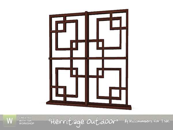 Sims 3 — Herritage Outdoor Deco Screen by TheNumbersWoman — A Backdrop for plants or just for decoration to make your