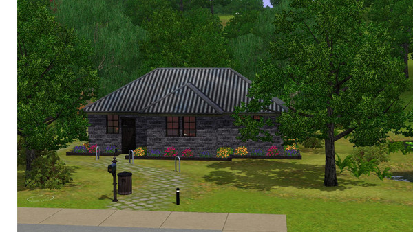 Sims 3 — Evulz crib - 2br, 1ba by Flexina — A small family home i made for my evil family. Open kitchen and livingroom