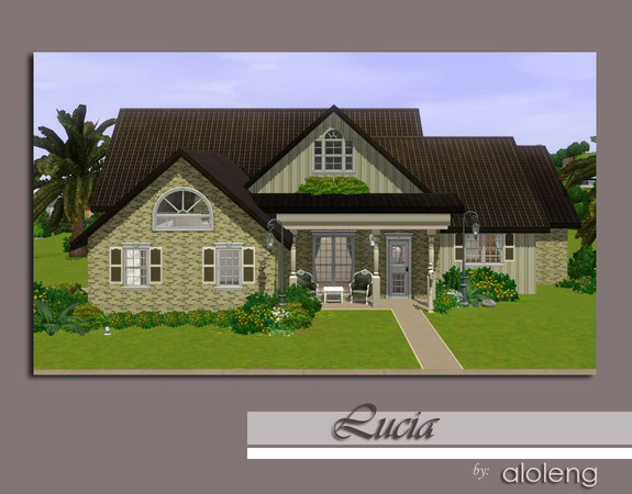 Sims 3 — Lucia by aloleng — A 2 bedroom house, with pool, bbq area, office, porch, formal dining room, breakfast area,