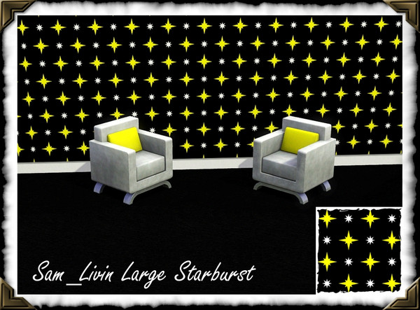 Sims 3 — Sam_Livin Large Starburst by frisbud — Based on the Betty Bermuda Linoleum floor tile from the Sims1 expansion