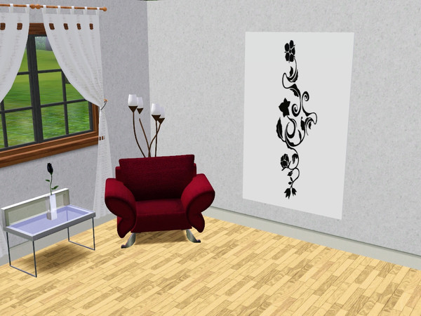Sims 3 — WallArt Collection 2 Black Flower 1 by CaliDea — Modern wallart to decorate your home.