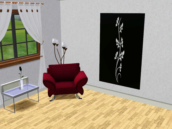 Sims 3 — WallArt Collection 2 White Flower 2 by CaliDea — Modern wallart to decorate your home.