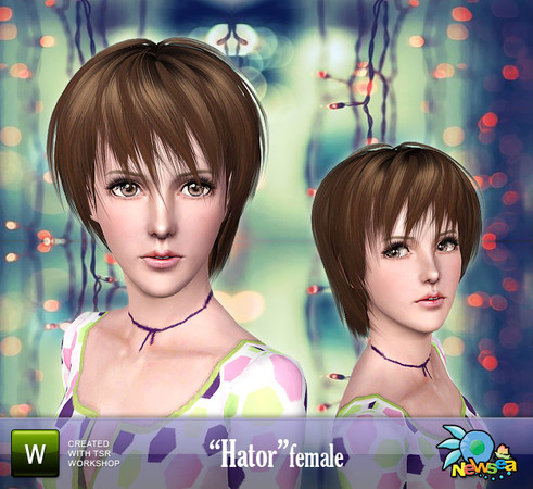 Sims 3 — Newsea Hator Female Hairstyle  by newsea — This hairstyle By YU is for female. Works for all ages except toddler