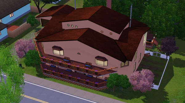 Sims 3 — Terra Cotta Chateau by elhwal04 — Terra Cotta Chateau is done mostly in Terra Cotta and Teal colors. There are