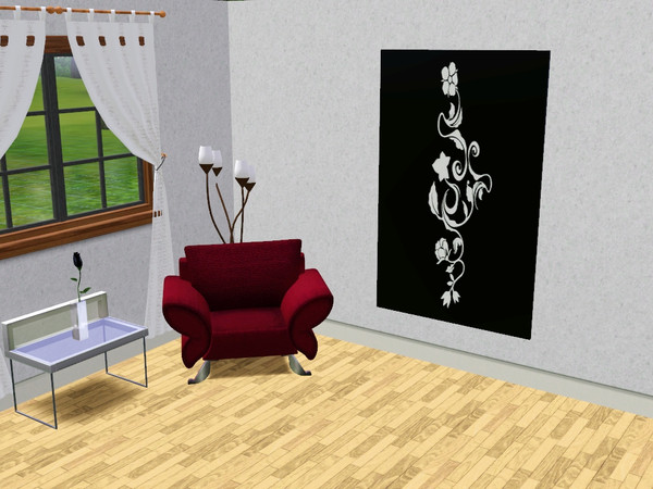Sims 3 — WallArt Collection 2 White Flower 1 by CaliDea — Modern wallart to decorate your home.