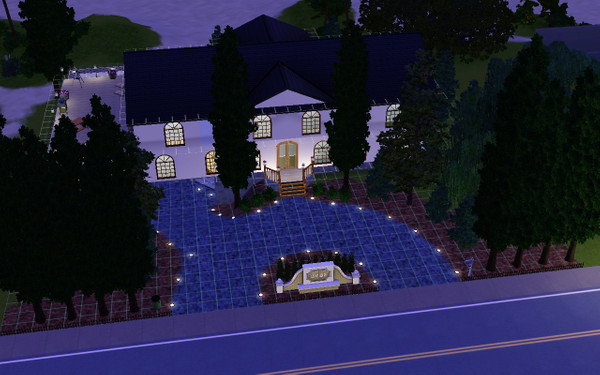 Sims 3 — The Solar Estate by Anakin_Stupaine — Half-circular driveway, underground parking garage, inside and outside