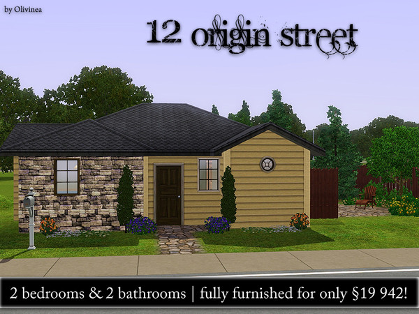 Sims 3 — 12 Origin Street by olcia_olivinea — Another interesting starter house for those of your sims who doesn't have