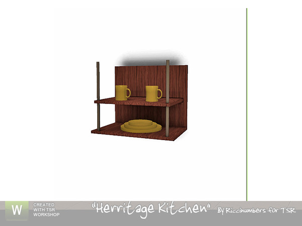Sims 3 — Herritage Kitchen Hanging Cabinet by TheNumbersWoman — A Hanging Cabinet for the Kicthen Wall. By RicciNumbers
