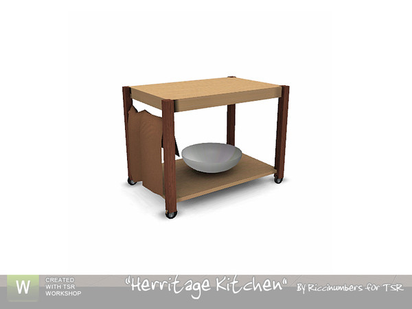 Sims 3 — Herritage Kitchen Cart by TheNumbersWoman — Nice Cart for your wine or fruit. By RicciNumbers at TSR.