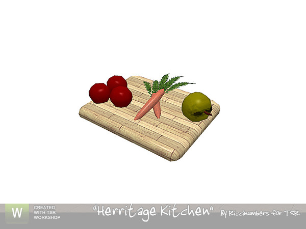 Sims 3 — Herritage Kitchen Cutting Board by TheNumbersWoman — A Must for every kitchen. By RicciNumbers at TSR.