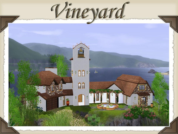 Sims 3 — Vineyard by srgmls23 — A beautiful vineyard on the hill overlooking the river, with a farmhouse perfect for your