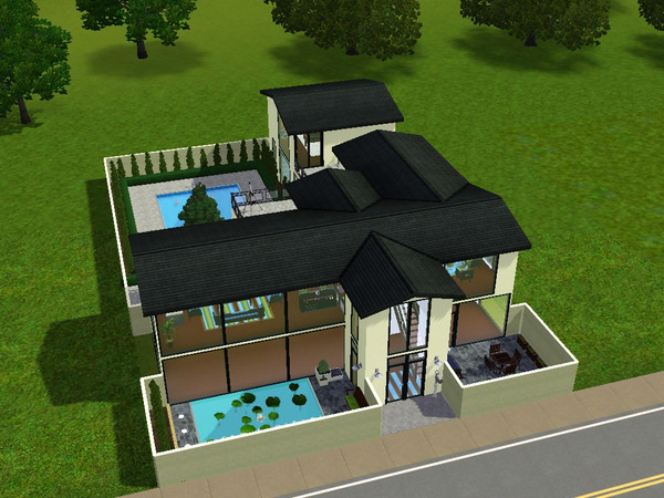 Sims 3 — Merry Court by skagrl7250 — 2 bedrooms, 3 bathrooms, living room, family room, office, gym/game room, pool.