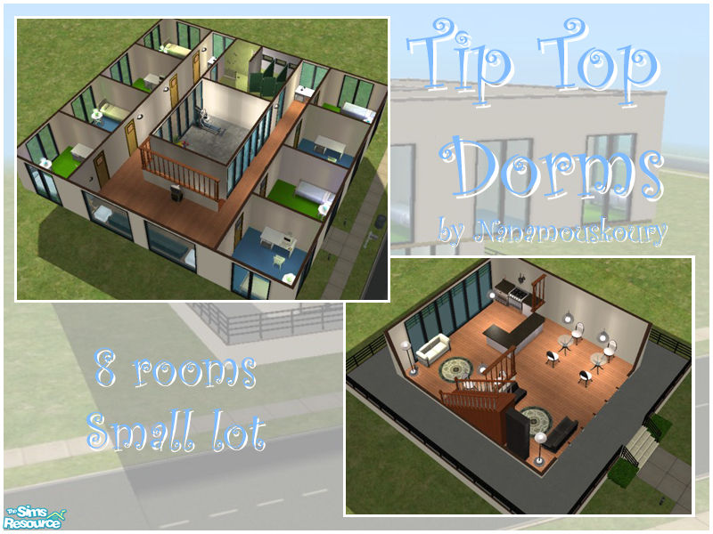 The Sims Resource Tip Top Dorms (8 rooms)