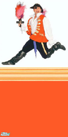 Sims 2 — wiggles set - 3 by skinflin — orange wall soft orange moulding captain feather sword..