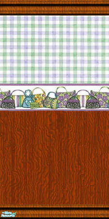 Sims 2 — TTS-Purses and Paneling by tiny_tams_sims — a nice paneled wall along the bottom with a pretty green and blue
