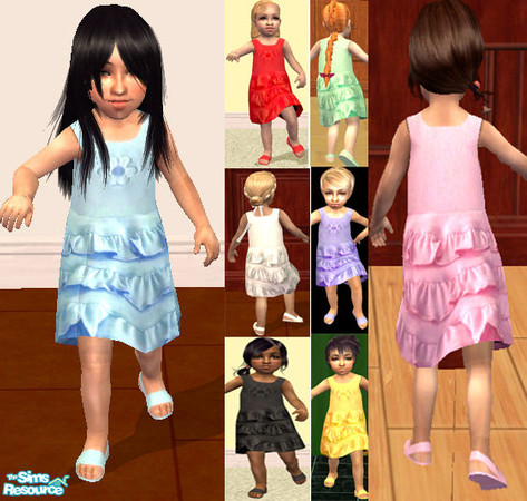 Sims 2 — Satin Ruffled Skirt by Caryl — No mesh or EP required
