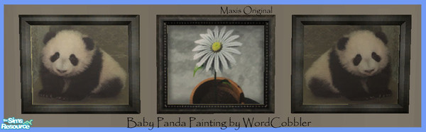 Sims 2 — WC - Baby Panda Paintings - 01 by WordCobbler — Pandas are one of my favourite wild animals. Here is a baby