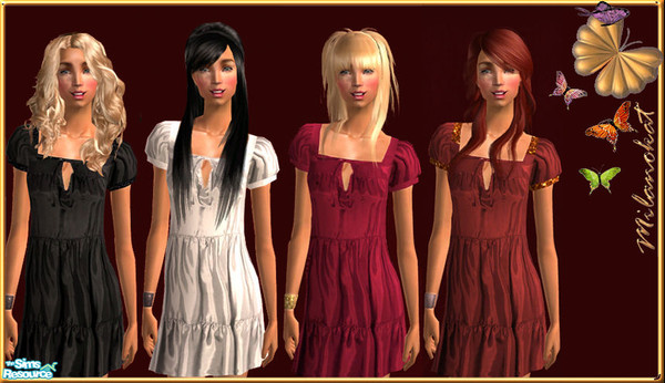 Sims 2 — Satin H&M set by milanokat — REQUIRES H&M