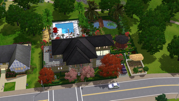 Sims 3 — Castle Road 23 by Picicia — 4 bedroom, 1 kitcen, 3 bathrooms, gym, hobby room, wintergarden, hall, living room,