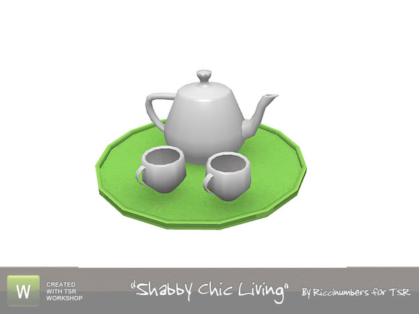 Sims 3 — Shabby Chic Tea Set by TheNumbersWoman — Some Tea deco for the room. By RicciNumbers at TSR.