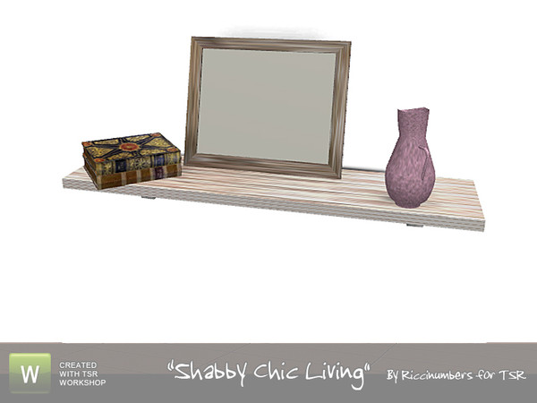 Sims 3 — Shabby Chic Living Shelf by TheNumbersWoman — A shelf to brighten your shabby chic style! By RicciNumbers at