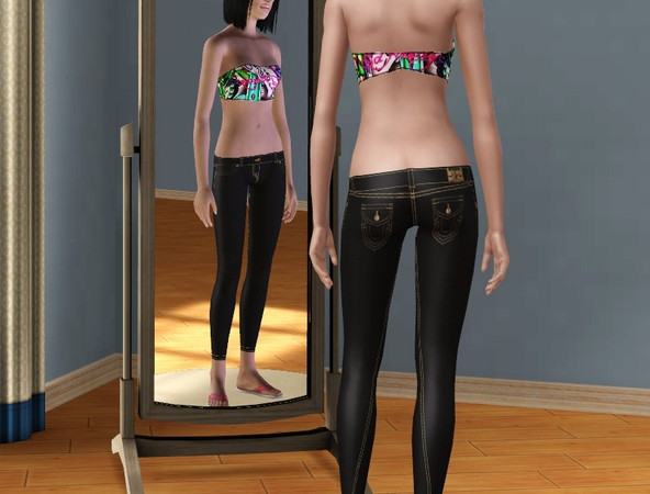 Sims 3 — TrueReligionBlkStretch by marleon — true religion black stretch pants