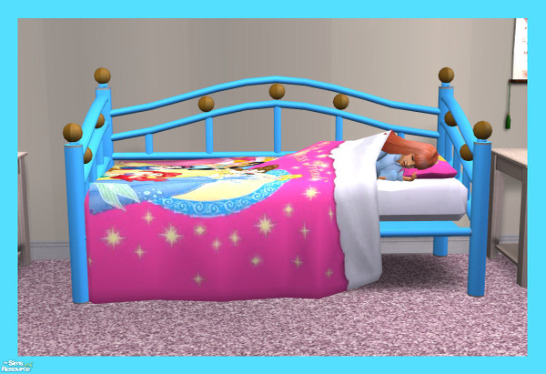 Sims 2 — Princess Set - Day Bed Frame Recolor Blue by rebecah — Day Bed Frame Recolor Blue