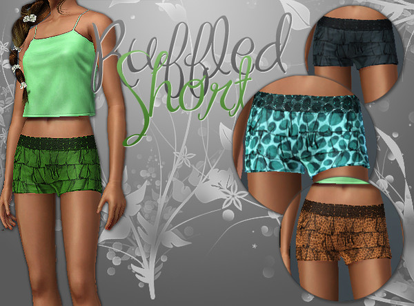 Sims 3 — Ruffled Short by kelxaa — I like it. A cute ruffled short for your female sims :).