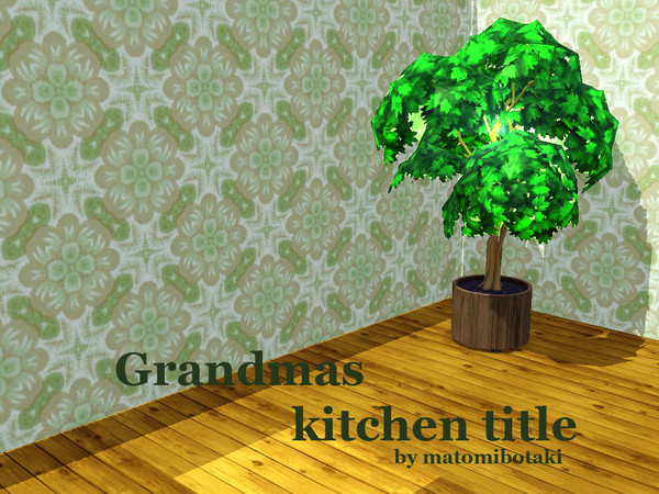 Sims 3 — grandmas kitchen title by matomibotaki — Old fashioned title in soft colors. Charming and cute.