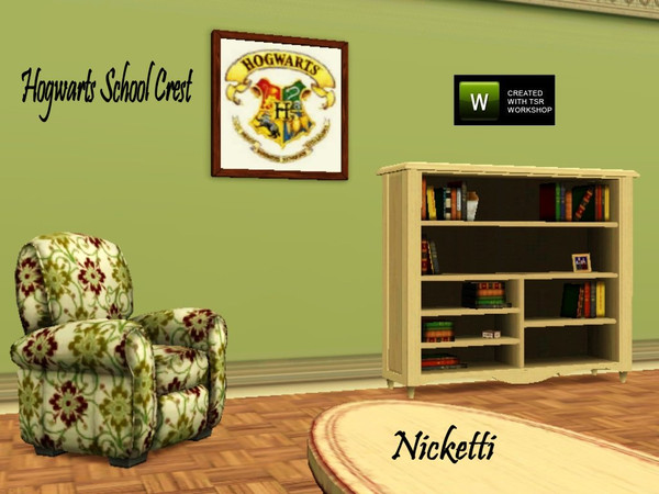 Sims 3 — Hogwarts Crest Painting by nicketti — Painting Hogwarts school crest, JK Rowling Harry Potter books, Warner Bros
