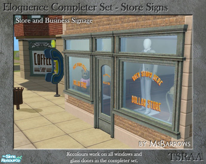 The Sims Resource Eloquence Completer Set Store Signs