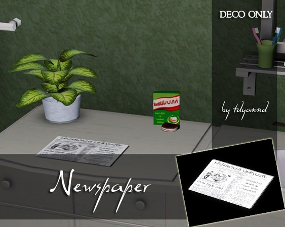 Sims 3 — Elder Clutter Newspaper by tdyannd — by tdyannd for TSR