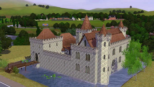 Sims 3 — Albernathy Castle by Sandun — Albernathy Castle is inspired on a 15th century Dutch castle, complete with moat