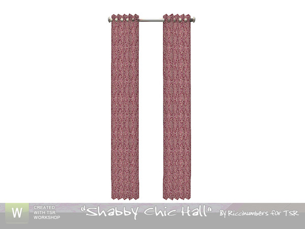 Sims 3 — Shabby Chic Hall Curtains by TheNumbersWoman — Shorter one tile curtains for your smaller windows. By