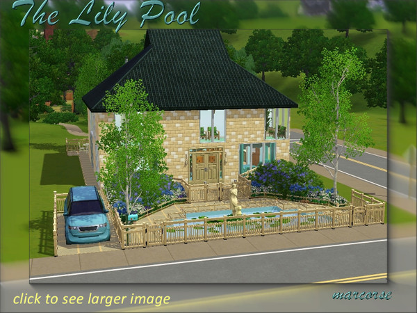 Sims 3 — The Lily Pool by marcorse — The signature Lily Pool and statuary in the forecourt identifies this most desirable