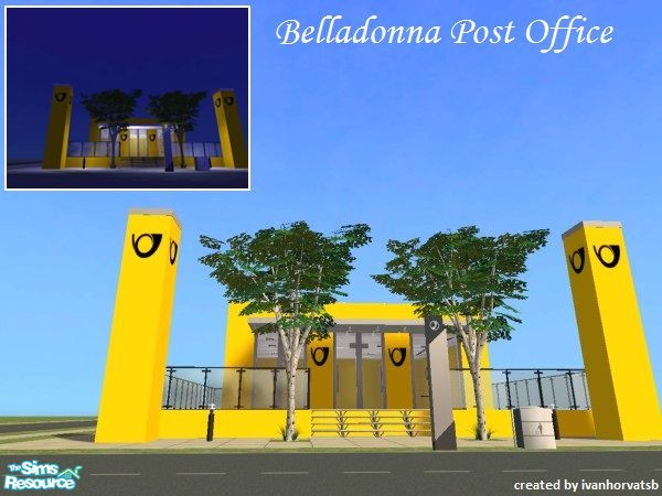 Sims 2 — POST OFFICE by ivanhorvatsb — BELLADONNA POST OFFICE; Complete it furnishing and decorating