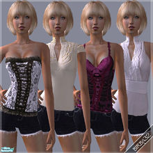 Sims 2 — B32_Black shorts with boots by Birba32 — Black shorts with boots