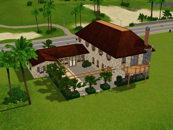 Sims 3 — Beach House by dhrbaksteen — Great house for a family. Has a spacious living room, outdoor area, 3 bedrooms, 2