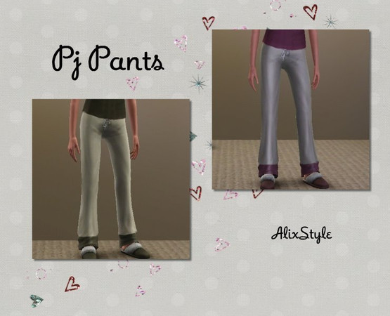 Sims 3 — Pjpants by AlixStyle — Silk pj pants for teen.