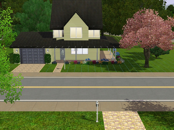 Sims 3 — Jaune House by CinderSim — A comfortable home for a small family. The home features a garage with space for a
