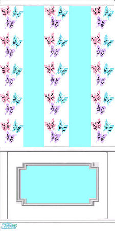 Sims 2 — 'Flutterby' Series-Green Stripes by laura bunny — 'Flutterby Series-Green Stripes is based on a Maxis wall