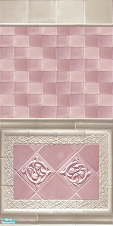 Sims 2 — Chic Bathroom Walls - Foxysensei Chic Bathroom Strawberries  by foxysensei — Tiles walls which are perfect for