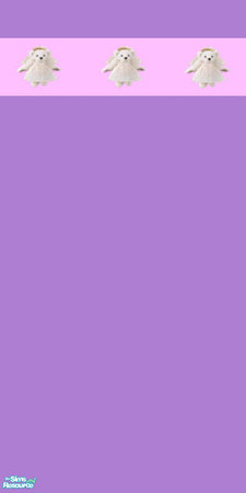 Sims 2 — tams angel bear set 1 - Tams Angel Bear Wall by tambriah — purple wall & pink trim with white teddy bears