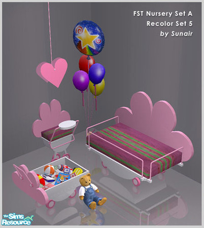 Sims 2 — FST Nursery Set A - Recolor set 5 by Sunair — FST Nursery Set A - Recolor set 5 (white)