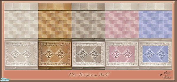 Sims 2 — Chic Bathroom Walls by foxysensei — Tiles walls which are perfect for elegant sims bathrooms. 
